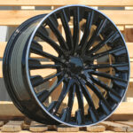 R20x9.5  5X112  ET  45  66.6  FBX132  Black+Polished Lip (BLPL)  For MER  (P1)  (HYBRID FORGED Front+Rear)