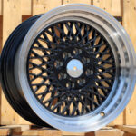 R15x7  4X100  ET  25  73.1  LU483  Black+Polished Lip (BLPL)  For RACIN  (P1)  (BBS Style)