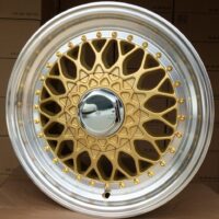 R15x7  4X100  ET  35  73.1  BY479  (BK5616)  Gold+Polished (YP)  For RACIN  (R)  (BBS Style)