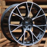 R19x9.5  5X112  ET  37  66.6  B1617  (IND7046)  Black Polished+Powder Coating (MBPC)  For BMW  (K7)  (Rear+Front (AKC 110 Eur))