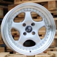 R14x7  4X100  ET  20  67.1  BK660  Silver+Polished Lip (SP)  For BMW  (R)