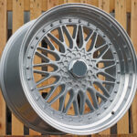 R14x6.5  4X100  ET  35  73.1  BY479  (BK5616)  Silver+Polished Lip (SP)  For RACIN  (R+K2)  (BBS Style)