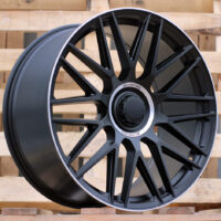 R22x11.5  5X112  ET  47  66.6  Y0207  Black Half Matt+Polished Lip (BLHMPL)  For MER  (K2)  (Rear+Front)