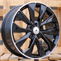 R17x7  5X112  ET  40  57.1  B5970  Black+Polished Lip (BLPL)  For SKODA  (R)