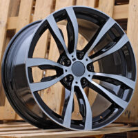 R20x11  5X120  ET  37  74.1  B1057  Black Polished (MB)  For BMW  (P)  (REAR+FRONT)