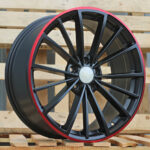 R17x7.5  5X112  ET  51  57.1  B5937  Black Half Matt+Red Lip (BLHMRL)  For VW  (R)