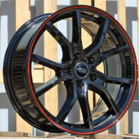 R17x7  5X105  ET  40  56.6  B5253  Black+Red Line (BR)  For RACIN  (L3)  ((AKC 80 Eur))