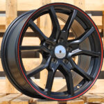 R16x7  4X100  ET  36  60.1  B5253  Black Half Matt+Red Lip (BLHMRL)  For RACIN  (R+D3)