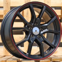 R17x7  4X100  ET  38  60.1  B5253  Black Half Matt+Red Lip (BLHMRL)  For RACIN  (K2)