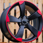 R18x8  5X112  ET  45  66.5  BK217  (XF558)  Black+Red Line (BR)  For AUD  (K4)