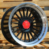 R17x9  5X120  ET  15  74.1  7307R  Black+Polished Lip (BLPL)  For BMW  (Z5+P1)  (ALPINA Style Rear+Front (GRPL))