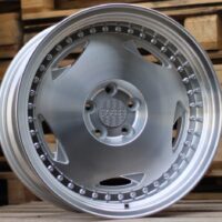 R15x8  4X100  ET  20  73.1  HX029  Polished Silver+Polished Lip (MSPL)  For HAXER  (K7)  (Rear+Front)