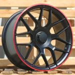 R20x8.5  5X112  ET  38  66.6  B1258  Black Half Matt+Red Lip (BLHMRL)  For MER  (Z3+Z2)  (Rear+Front)