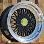 R14x6.5  4X100  ET  35  73.1  BY479  (BK5616)  Black+Polished Lip (BLPL)  For RACIN  (R)  (BBS Style)