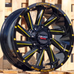 R18x9  12X130/139  ET  0  106.1  B1323  Black Polished Gold Milling (MBYM)  For 4X4  (K3)