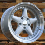 R17x7.5  4X100  ET  30  57.1  7961F  Silver+Polished Lip (SP)  For RACIN  (Z3)  (AC Schnitzer Style For BMW)