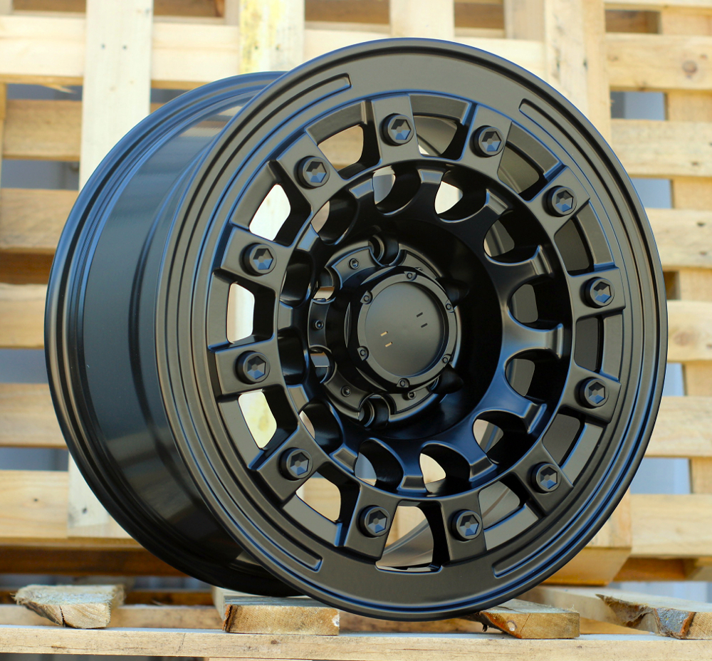 R17x9  6X139.7  ET  0  110.1  JT258  Black Matt (BM)  For 4X4  (K3)  (MB+Matt Rivets)