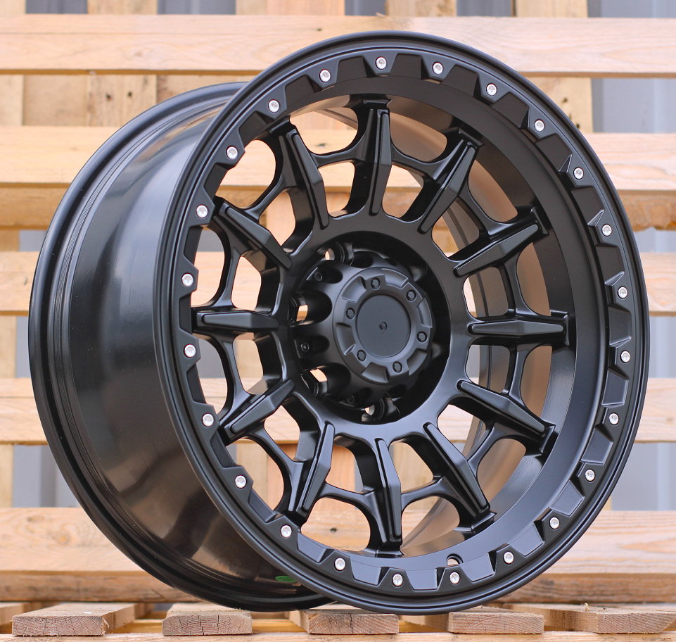 R18x9  6X139.7  ET  0  110.1  FBX099  Black Polished (MB)  For 4X4  (K3)  (HYBRID FORGED + Silver Rivets)