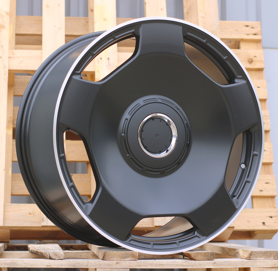 R22x11.5  5X112  ET  47  66.6  F5133  Black Half Matt+Polished Lip (BLHMPL)  For MER  (P1)  (HYBRID FORGED MONOBLOCK Rear+Front)