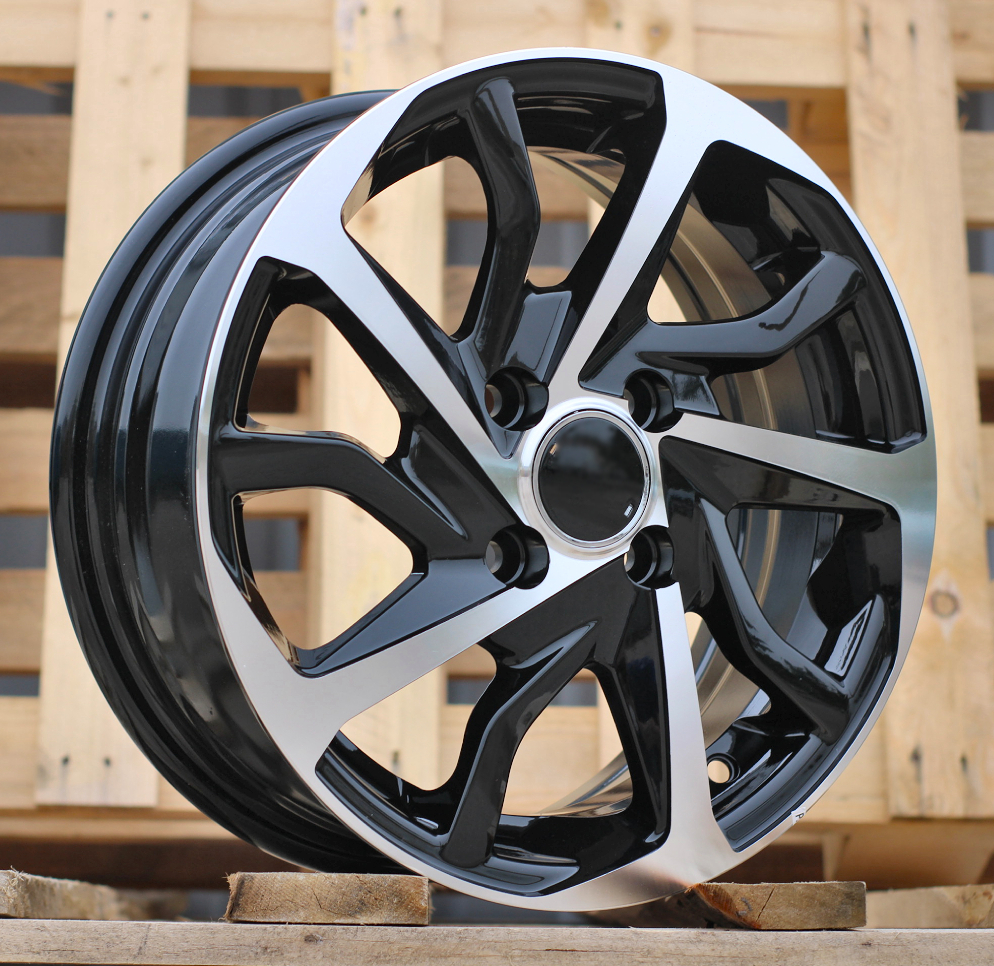 R14x5.5  4X100  ET  43  54.1  B2477  Black Polished (MB)  For TOYOT  (Z2)