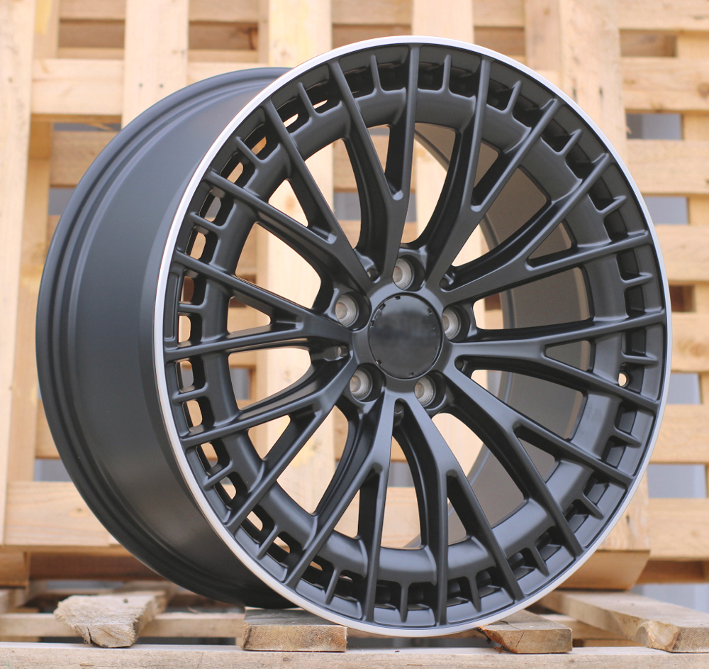 R19x9.5  5X112  ET  43  66.6  3S1384  (H3399F)  Black Matt+Polished Lip (BMPL)  For MER  (Z3+A)  (HYBRID FORGED Rear+Front)