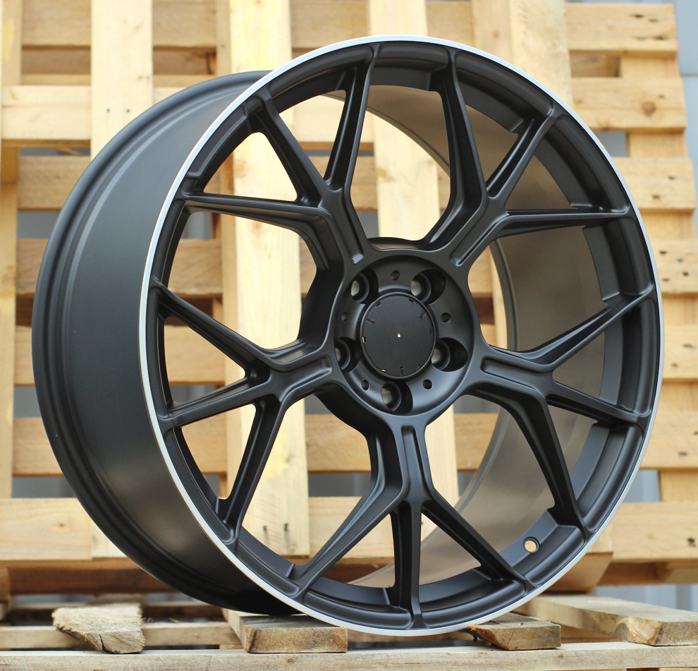 R20x8.5  5X112  ET  40  66.6  FBX120  Satin Black+Silver Lip (SBSL)  For MER  (Z5)  (HYBRID FORGED Front+Rear)