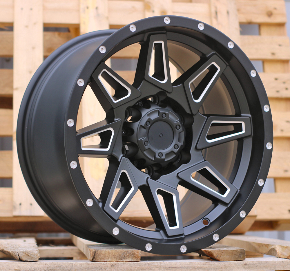 R16x8.5  6X139.7  ET  0  110.1  JT212  Black Polished (MB)  For 4X4  (Z5)  (Milling)