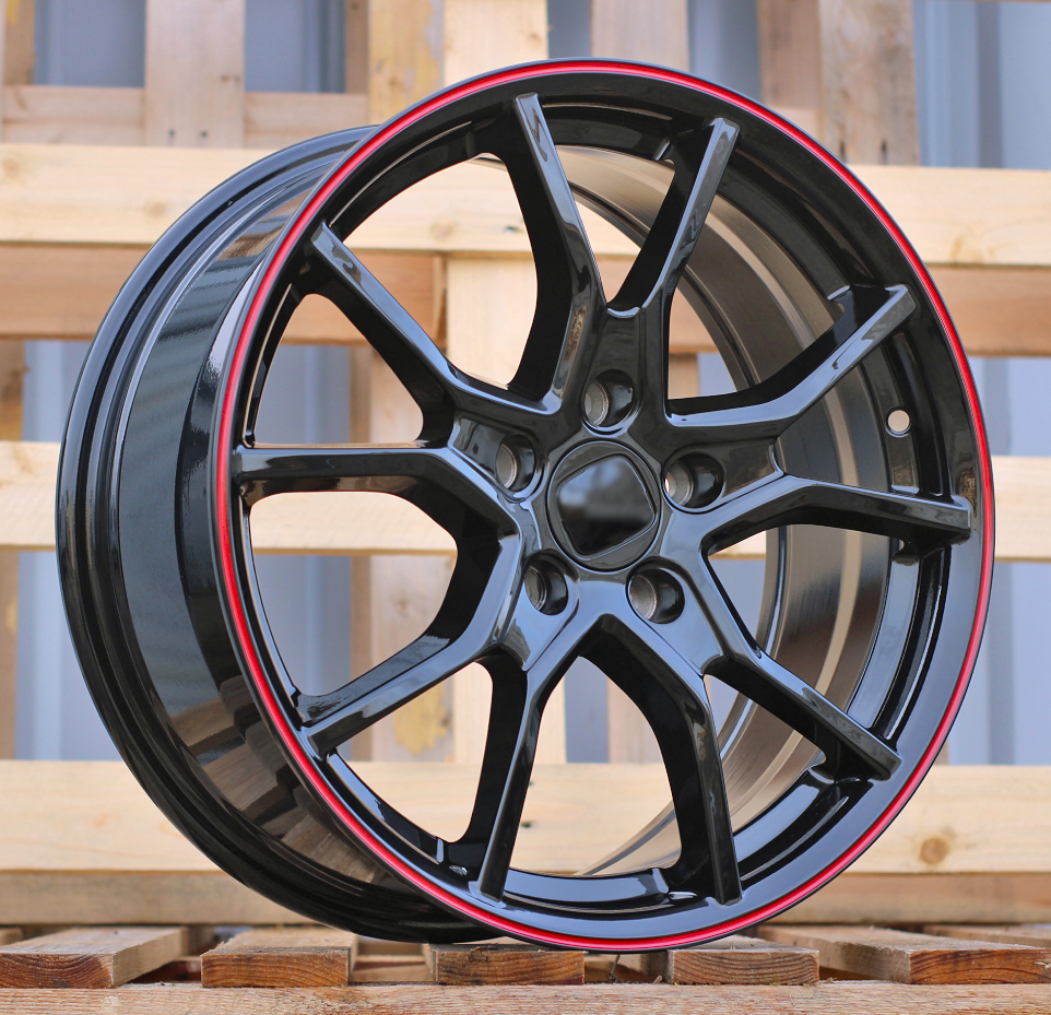 R18x8  5X114.3  ET  45  64.1  B1418  (BK5388)  Black+Red Line (BR)  For HOND  (P)