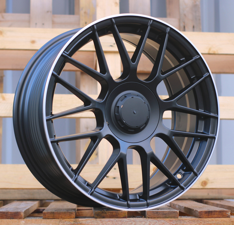 R17x7.5  5X112  ET  40  66.6  B1268  (XF083)  Black Half Matt+Polished Lip (BLHMPL)  For MER  (Z6)  (HYBRID FORGED)