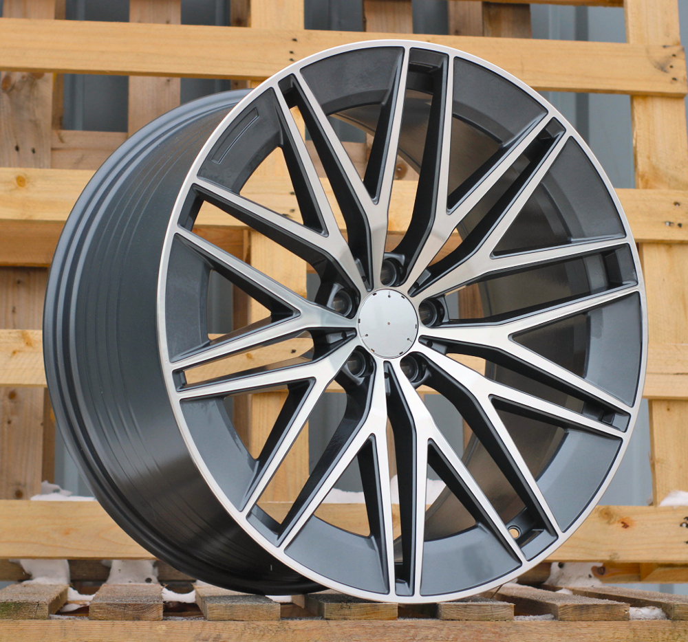 R22x10  5X112  ET  55  66.6  FBX387  Grey Polished (MG)  For MER  (Z5)  (HYBRID FORGED Rear+Front)