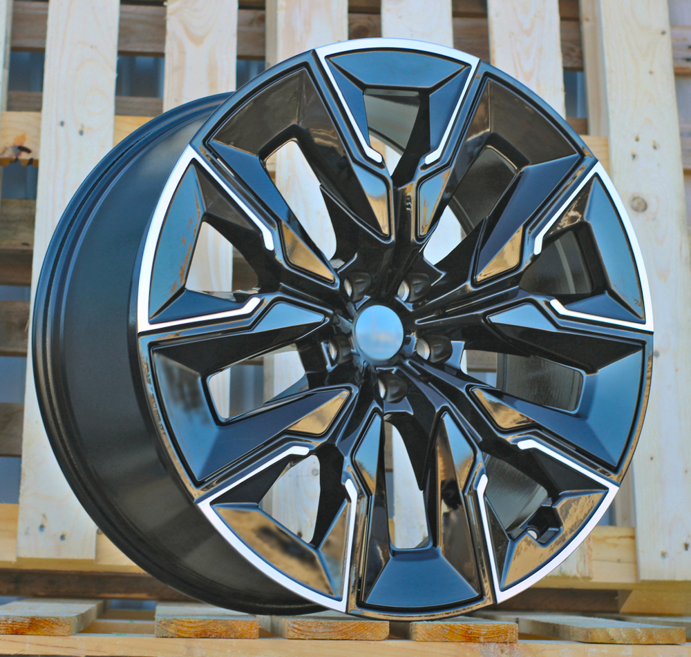 R21x10.5  5X112  ET  44  66.5  H3447F  Black Polished (MB)  For BMW  (K3)  (HYBRID FORGED Rear+Front)