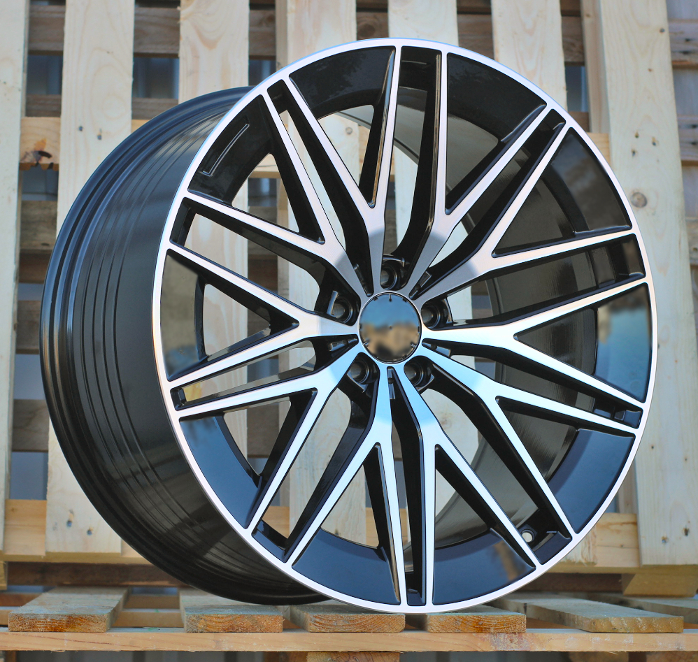 R22x11.5  5X112  ET  53  66.6  FBX387  Black Polished (MB)  For MER  (K3)  (HYBRID FORGED Rear+Front)