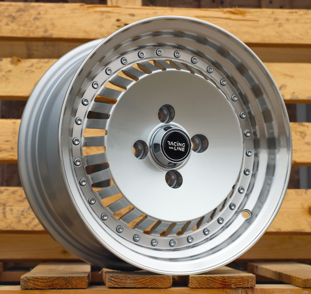 R14x6.5  4X100  ET  20  67.1  L475  Silver+Polished Lip (SP)  For RACIN  (R)  (RONAL Style)