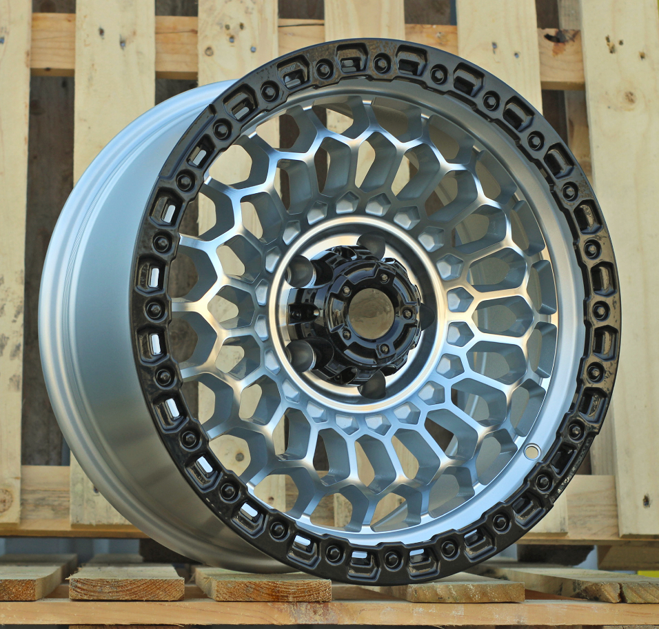 R17x8.5  5X127  ET  M12  71.5  FBX357  Machined Silver+Black (MSB)  For 4X4  (M)  (HYBRID FORGED)