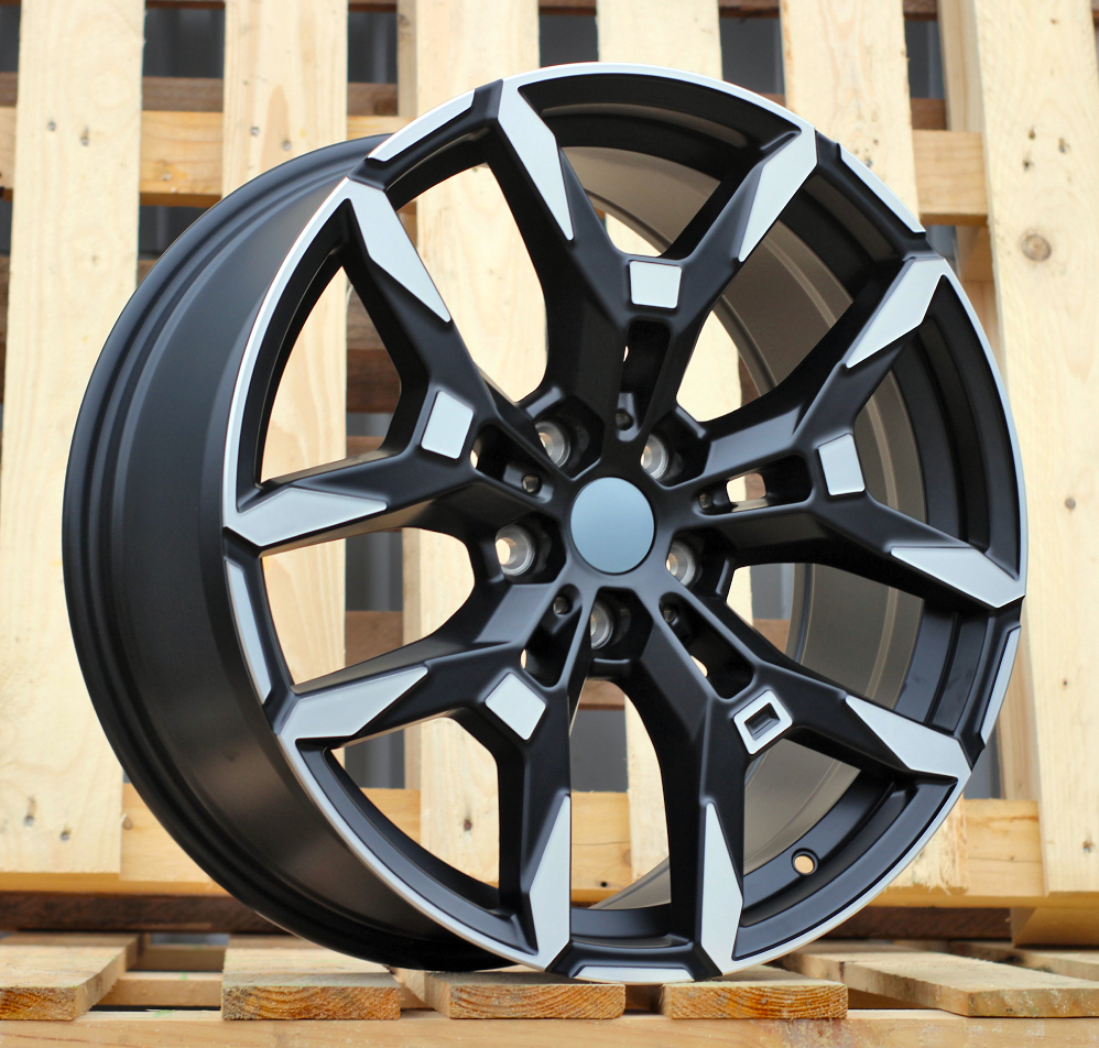 R19x8  5X112  ET  27  66.6  H3456F  Black Polished Half Matt (MBHM)  For BMW  (M)  (HYBRID FORGED Front+Rear)