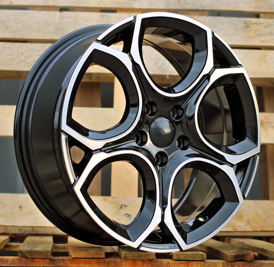 R17x7.5  5X112  ET  45  57.1  Y1232  (HF5162)  Black Polished (MB)  For VW  (P1)  (HYBRID FORGED)