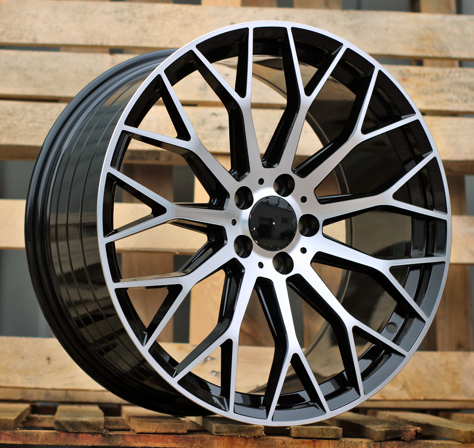 R20x9.5  5X112  ET  45  66.6  YS1180  (FBX151)  Black Polished (MB)  For MER  (K3)  (HYBRID FORGED Front+Rear)